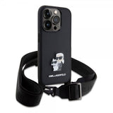 Karl Lagerfeld iPhone 15 Pro Cover Saffiano Karl & Choupette Crossbody Sort