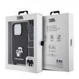 Karl Lagerfeld iPhone 15 Pro Cover Saffiano Karl & Choupette Crossbody Sort
