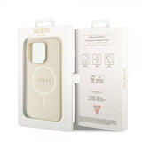Guess iPhone 15 Pro Cover Saffiano MagSafe Beige