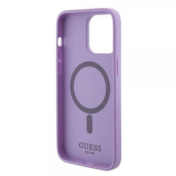 Guess iPhone 15 Pro Cover Saffiano MagSafe Lilla