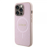 Guess iPhone 15 Pro Cover Saffiano MagSafe Rosa