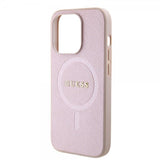 Guess iPhone 15 Pro Cover Saffiano MagSafe Rosa