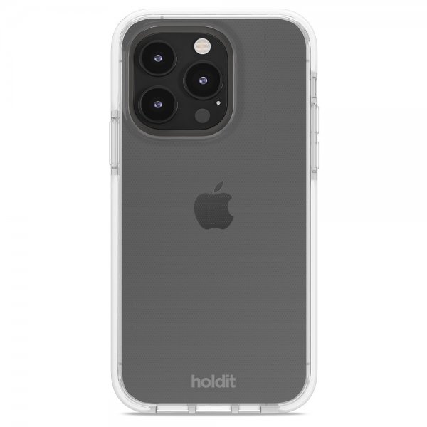 Holdit iPhone 15 Pro Cover Seethru Hvid