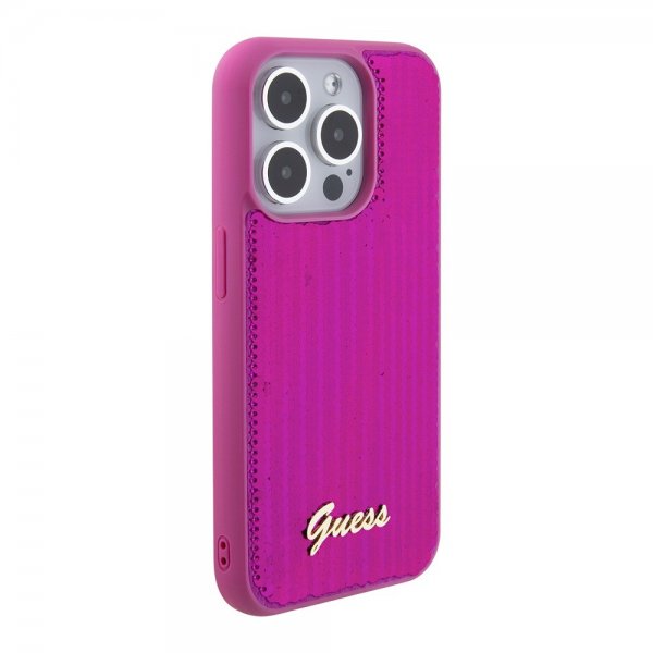 Guess iPhone 15 Pro Cover Sequin Fuschia