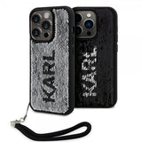 Karl Lagerfeld iPhone 15 Pro Cover Paillet Sort