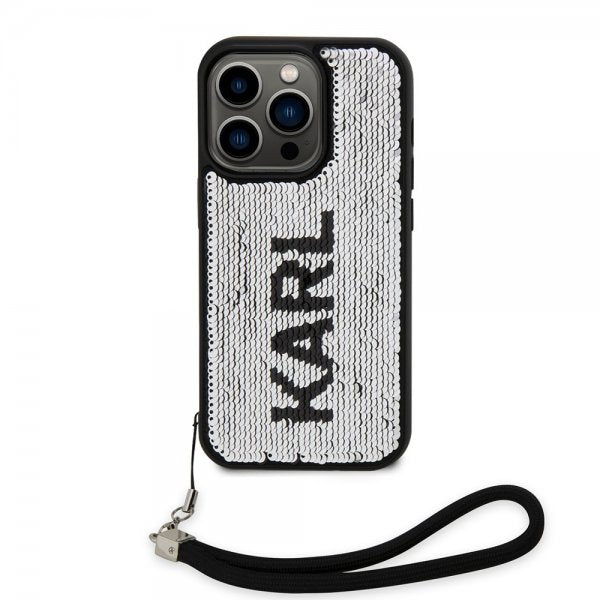 Karl Lagerfeld iPhone 15 Pro Cover Paillet Sort