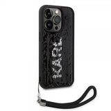 Karl Lagerfeld iPhone 15 Pro Cover Paillet Sort