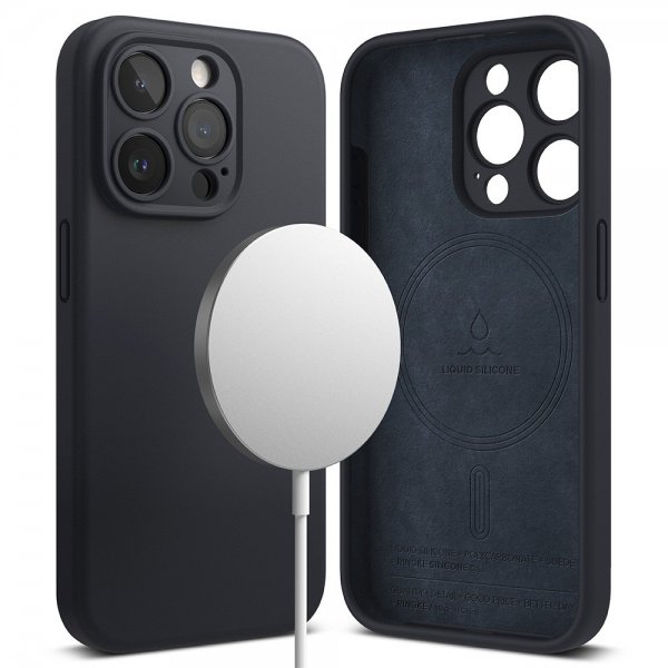 Ringke iPhone 15 Pro Cover Silikone Magnetic Deep Blue
