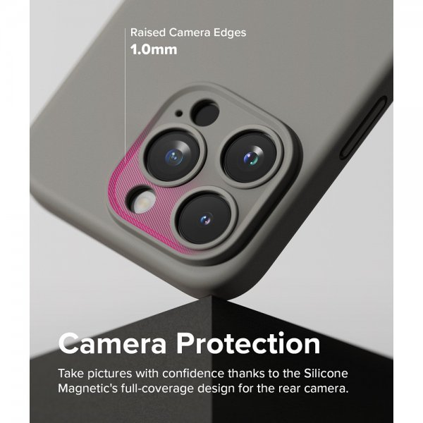 Ringke iPhone 15 Pro Cover Silikone Magnetisk Grå