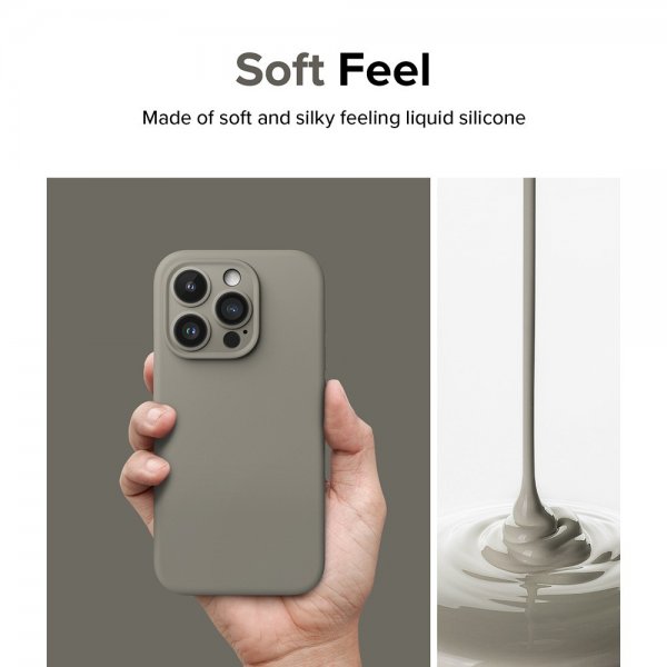 Ringke iPhone 15 Pro Cover Silikone Magnetisk Grå