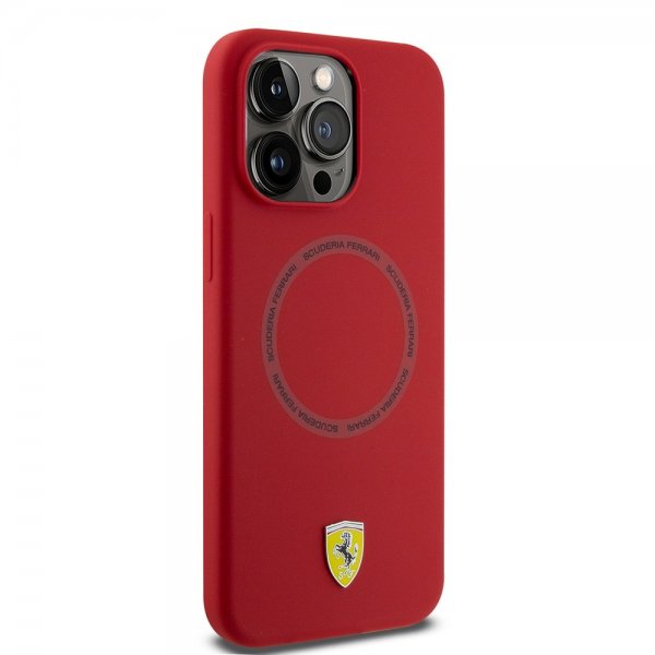 Ferrari iPhone 15 Pro Cover Silikone MagSafe Rød