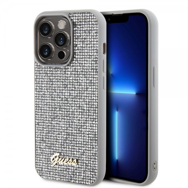 Guess iPhone 15 Pro Cover Square Mirror Silver