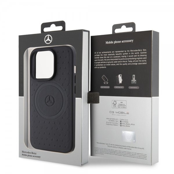 Mercedes Benz iPhone 15 Pro Cover Star Pattern MagSafe Sort