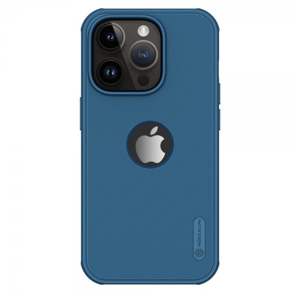 Nillkin iPhone 15 Pro Cover Super Frosted Shield Pro Logo Hul Blå