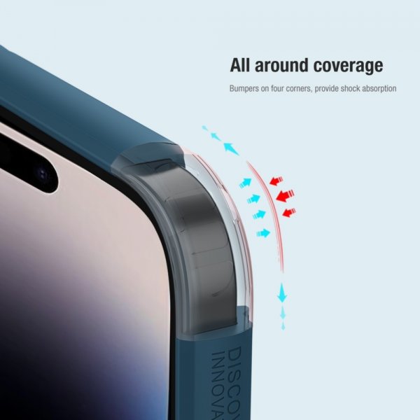 Nillkin iPhone 15 Pro Cover Super Frosted Shield Pro Logo Hul Blå
