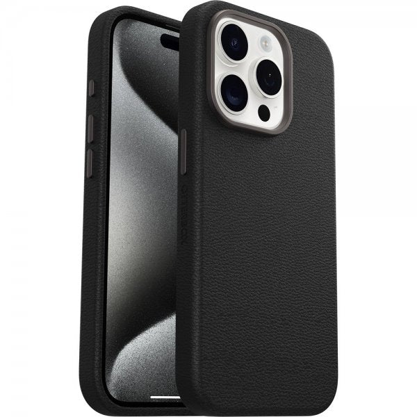 Otterbox iPhone 15 Pro Cover Symmetry Cactus Leather MagSafe Noir Ash