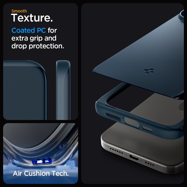 Spigen iPhone 15 Pro Cover Thin Fit Metal Slate