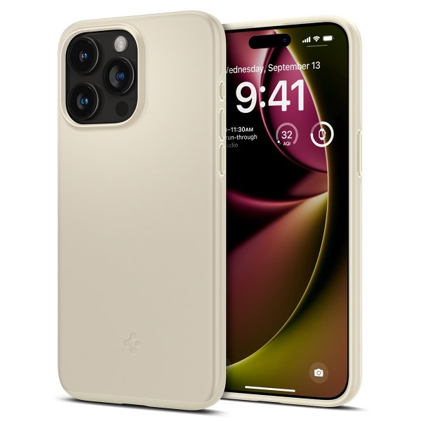 Spigen iPhone 15 Pro Cover Thin Fit Mute Beige