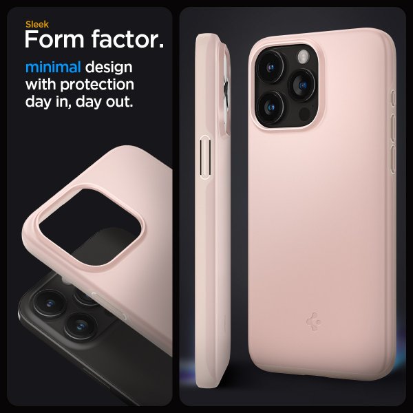 Spigen iPhone 15 Pro Cover Thin Fit Pink Sand