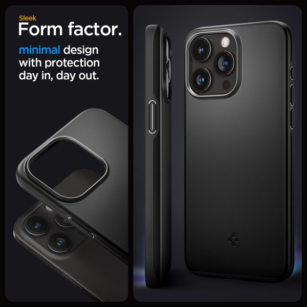 Spigen iPhone 15 Pro Cover Thin Fit Sort
