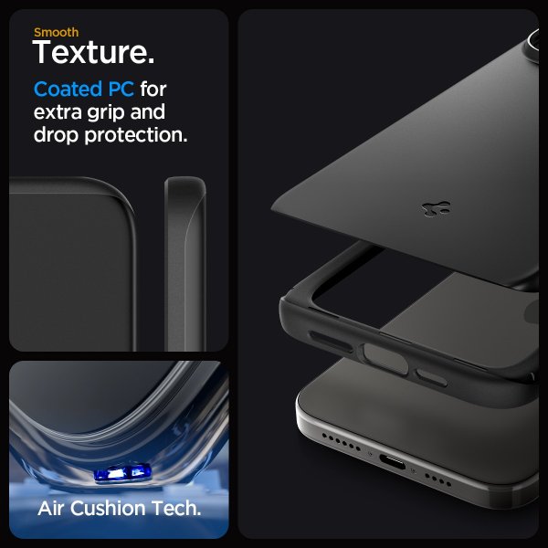 Spigen iPhone 15 Pro Cover Thin Fit Sort
