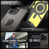 Spigen iPhone 15 Pro Cover Tough Armor MagFit Gunmetal