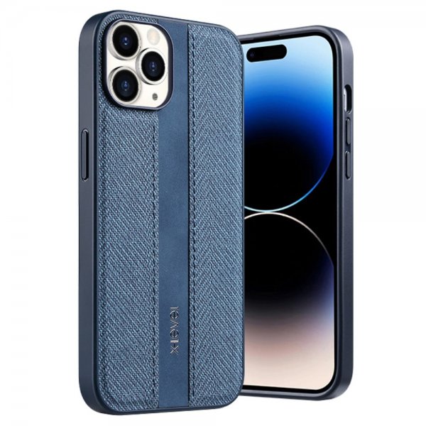 X-Level iPhone 15 Pro Cover Stoftekstur Blå