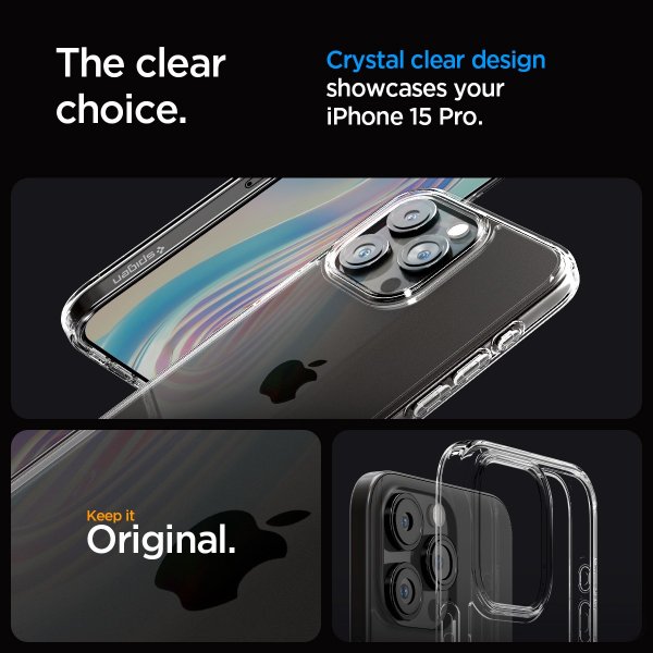 Spigen iPhone 15 Pro Cover Ultra Hybrid Crystal Clear