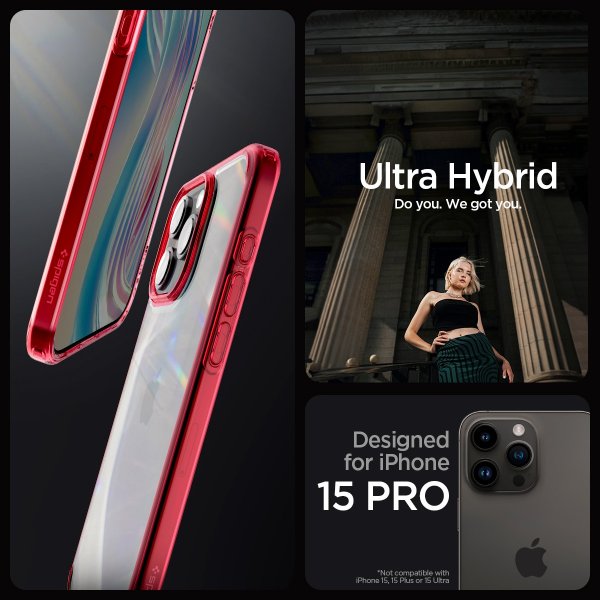 Spigen iPhone 15 Pro Cover Ultra Hybrid Deep Red