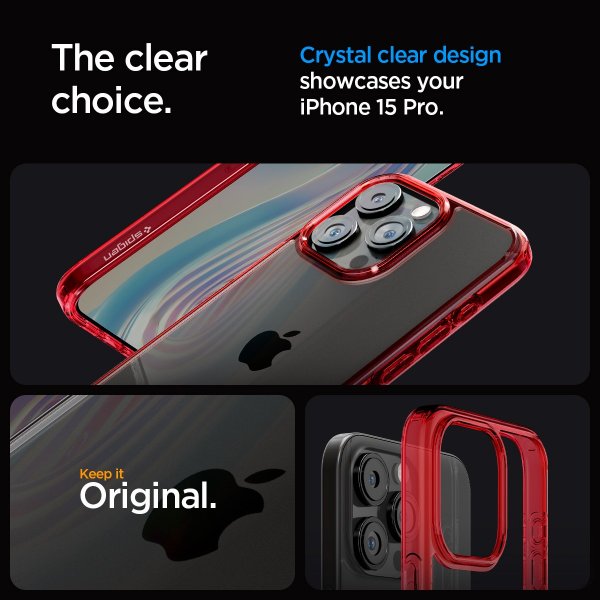 Spigen iPhone 15 Pro Cover Ultra Hybrid Deep Red