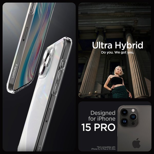 Spigen iPhone 15 Pro Cover Ultra Hybrid Frost Clear