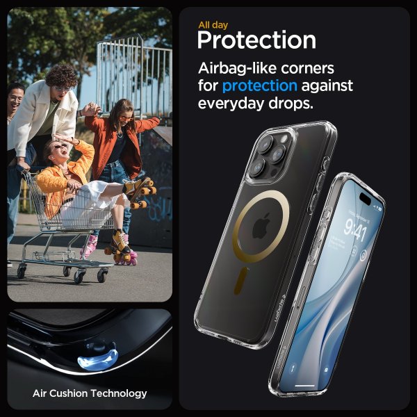 Spigen iPhone 15 Pro Cover Ultra Hybrid MagFit Guld