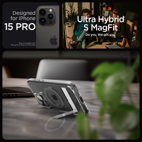 Spigen iPhone 15 Pro Cover Ultra Hybrid S MagFit Graphite