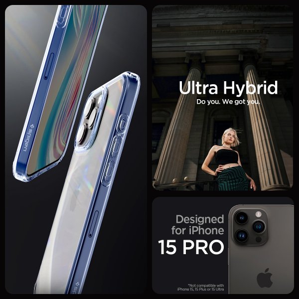 Spigen iPhone 15 Pro Cover Ultra Hybrid Sky Crystal