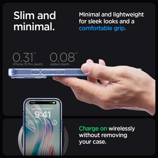 Spigen iPhone 15 Pro Cover Ultra Hybrid Sky Crystal