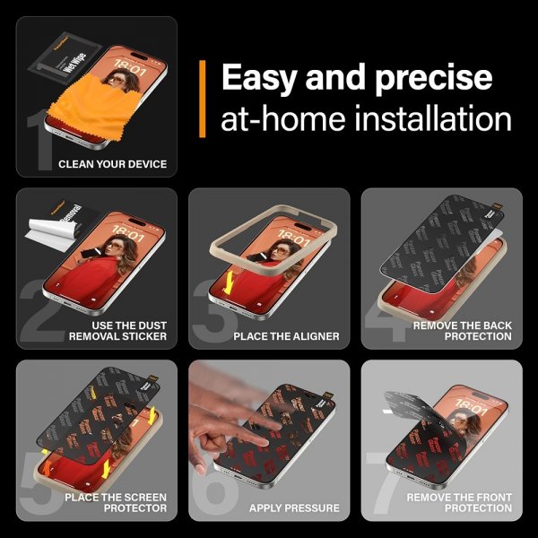 PanzerGlass iPhone 15 Pro Skærmbeskytter Ultra-Wide Fit EasyAligner
