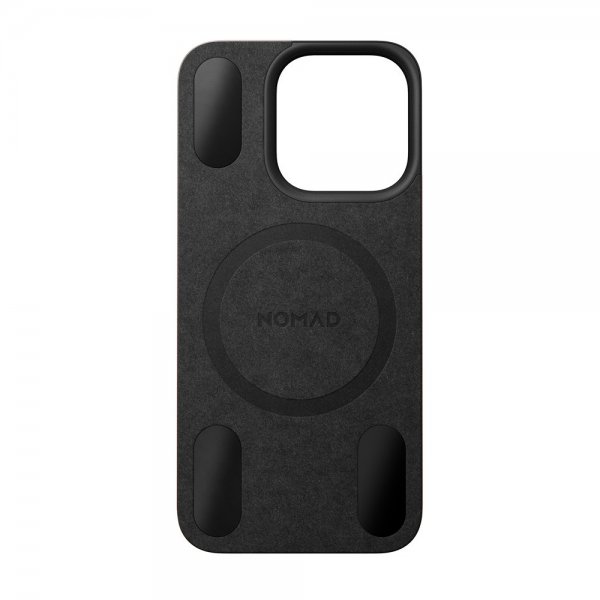 Nomad iPhone 15 Pro Skin Magnetic Leather Back Horween Rustic Brown