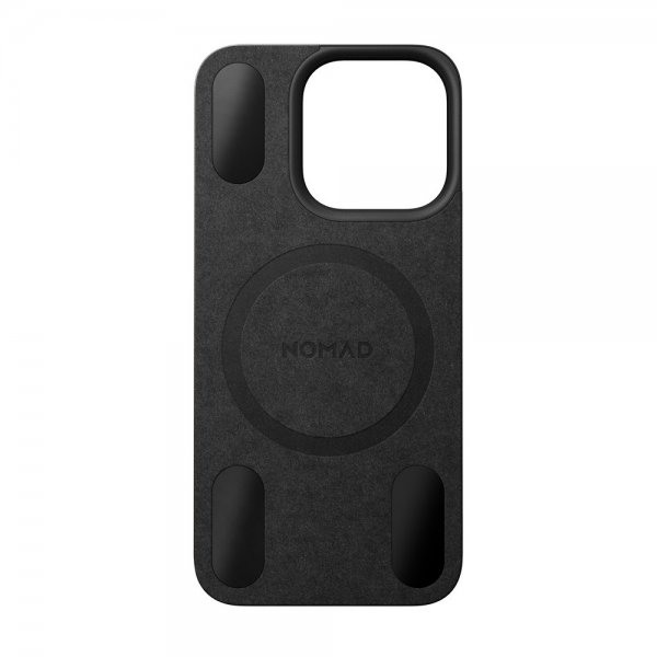 Nomad iPhone 15 Pro Skin Magnetic Leather Back Horween Sort