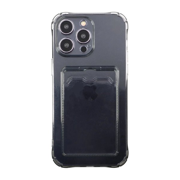iPhone 15 Pro Cover Kortholder Stødsikkert Sort