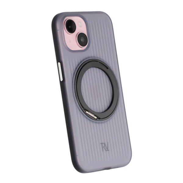Rvelon iPhone 15 Cover Drejelig MagSafe Stand Sort