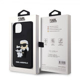 Karl Lagerfeld iPhone 15 Cover 3D Rubber Karl & Choupette Sort