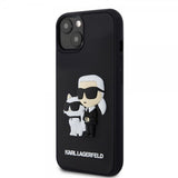 Karl Lagerfeld iPhone 15 Cover 3D Rubber Karl & Choupette Sort