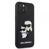 Karl Lagerfeld iPhone 15 Cover 3D Rubber Karl & Choupette Sort