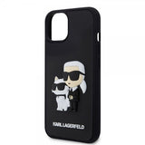 Karl Lagerfeld iPhone 15 Cover 3D Rubber Karl & Choupette Sort