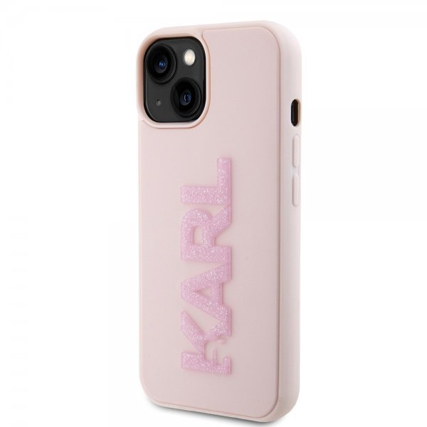 Karl Lagerfeld iPhone 15 Cover 3D Rubber Karl Pink