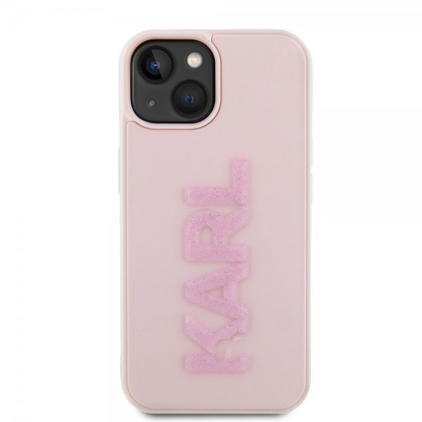 Karl Lagerfeld iPhone 15 Cover 3D Rubber Karl Pink