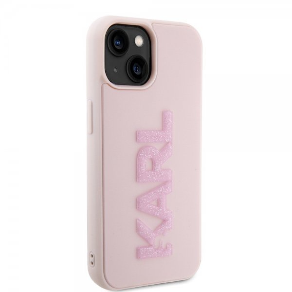 Karl Lagerfeld iPhone 15 Cover 3D Rubber Karl Pink