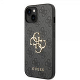 Guess iPhone 15 Cover 4G Logo Grå