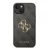 Guess iPhone 15 Cover 4G Logo Grå