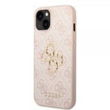 Guess iPhone 15 Cover 4G Logo Rosa